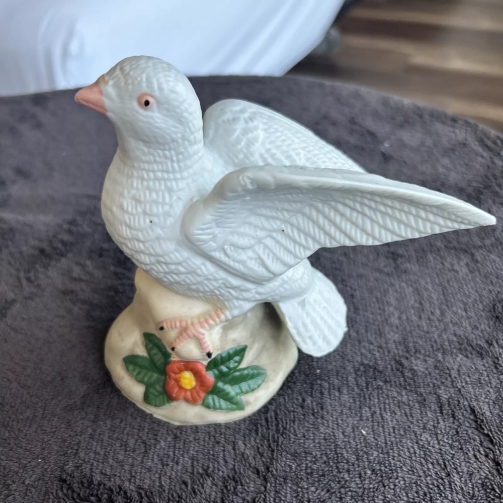 White Ceramic Bird Figurine